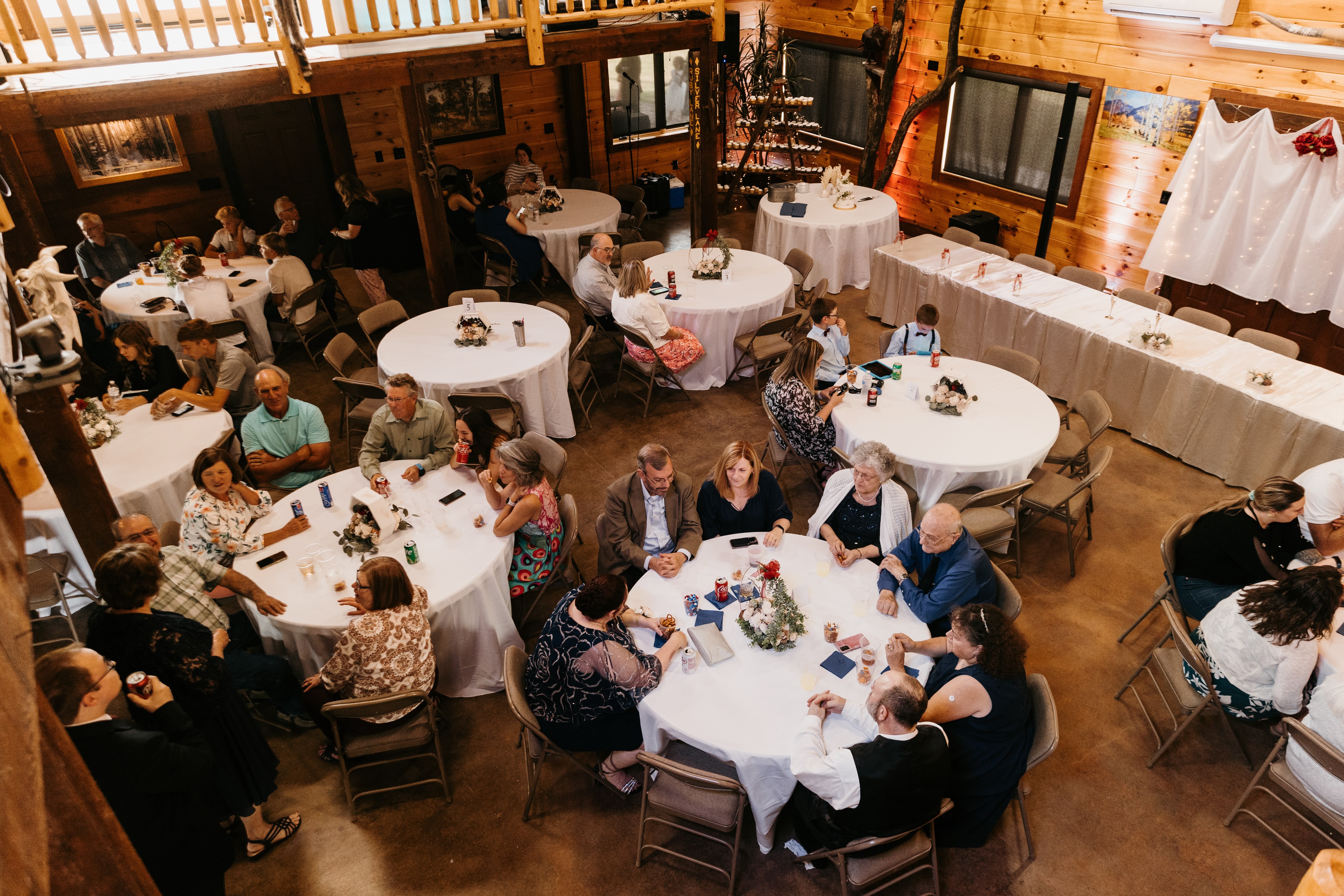 Aerial view of event reception at Diamond Springs Ranch